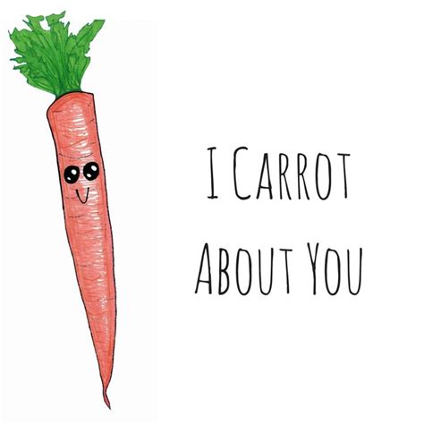 I Carrot About You Carrot Pun Greeting Card Handmade T Etsy