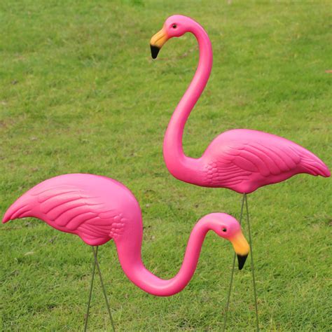 Whether you find the retro decorations to be delightful or tacky, you have to appreciate how they've endured for decades. 2PC PLASTIC LAWN FLAMINGO GARDEN POND ORNAMENT PINK ...
