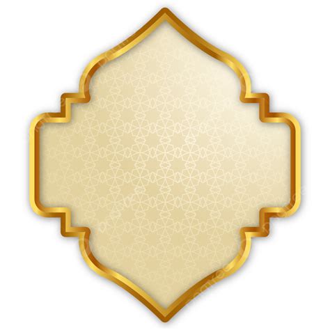 Bingkai Emas Islamic Arabic Emas Png Latar Belakang Transparan Kotak