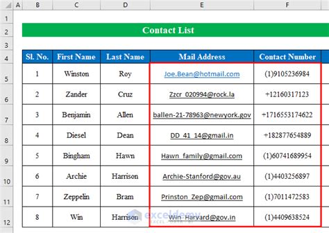 How To Create A Contact List In Excel With Easy Steps