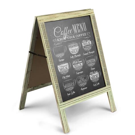 A Frame Chalkboard Sign Rustic Wooden Sidewalk Easel Chalk Stand Menu