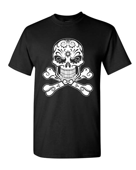 Skull With Crossbones T Shirt Sugar Skull Calavera T Stellanovelty