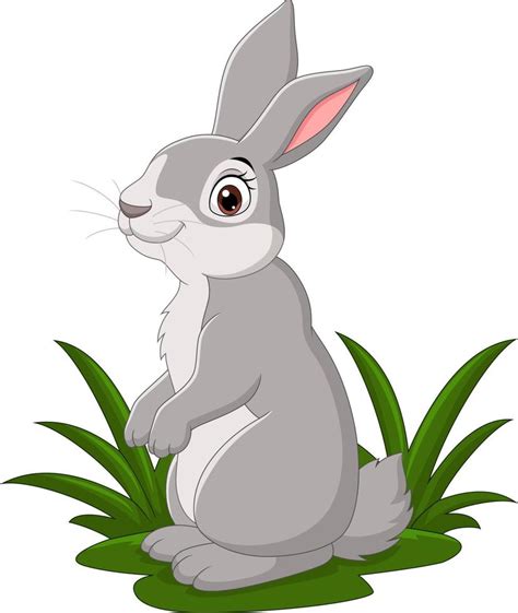 Cartoon Funny Rabbit In The Grass Vector Art At Vecteezy