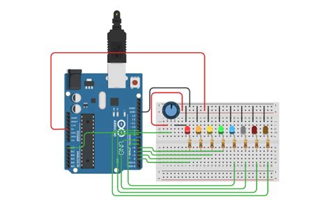 Circuit Design Dancing Lights Tinkercad