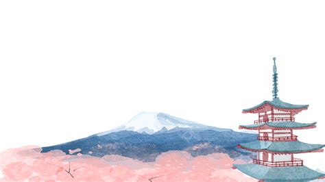 일본 후지산 수채화 후지산 수채화 수채화 물감 Png 일러스트 및 Psd 이미지 무료 다운로드 Pngtree