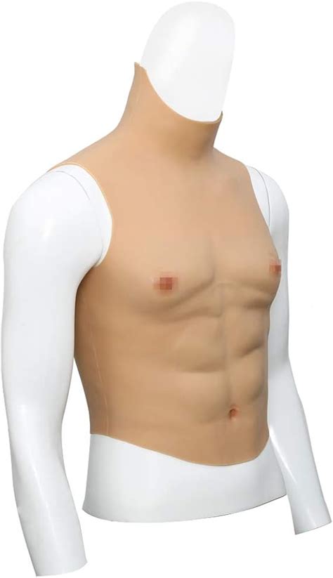 Cyomi Fake Male Chest Silicone Muscle Half Body High Collar Hollaween Props Cosplay Masquerade