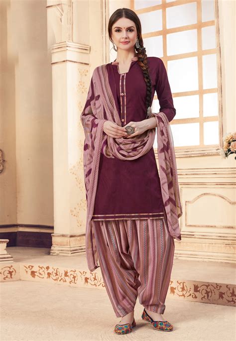 Purple Jacquard Patiala Suit 196023 Patiyala Dress Indian Designer Outfits Patiala Suit