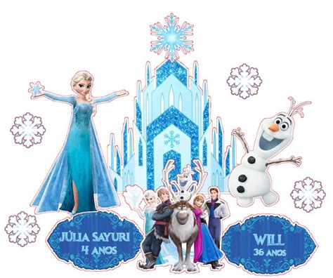 Topper De Bolo Frozen 3d Elsa E Olaf Aventura Congelante Elo7