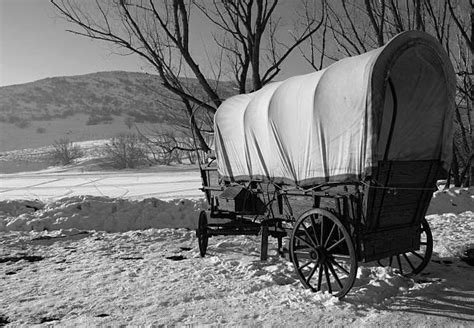 Best Covered Wagon Snow Old Fashioned Wheel Stock Photos Pictures