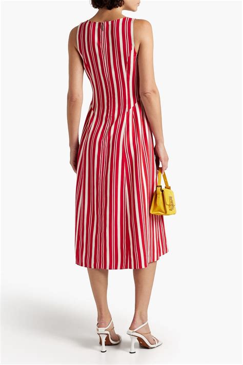 jason wu pleated striped crepe midi dress the outnet