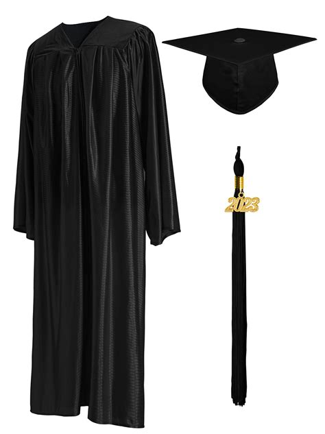 Buy Graduationmall Shiny Graduation Gown Cap Tassel Set 2023 For High