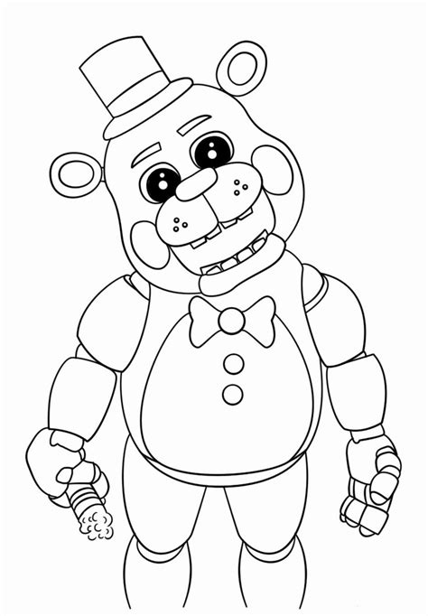 Freddy Fazbear Coloring Page Awesome Free Printable Five Nights At