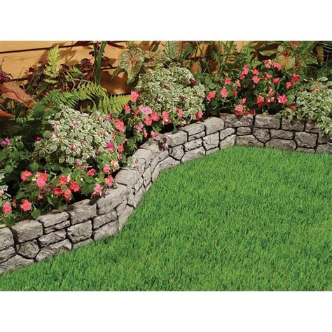 Decorative garden fence for landscaping, 17 in x 13 in, 7.6 ft total, 7 black panels, rust proof metal movable wire border picket folding decor garden edging fences for flower bed & pet barrier. Dalen Products 6 in. x 10 ft. StoneWall Border-E4-10GY ...