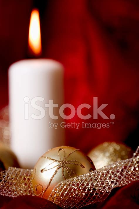Christmas Candles And Baubles Stock Photo Royalty Free Freeimages
