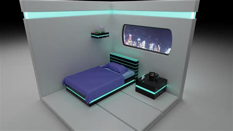 Artstation Futuristic Bedroom Concept