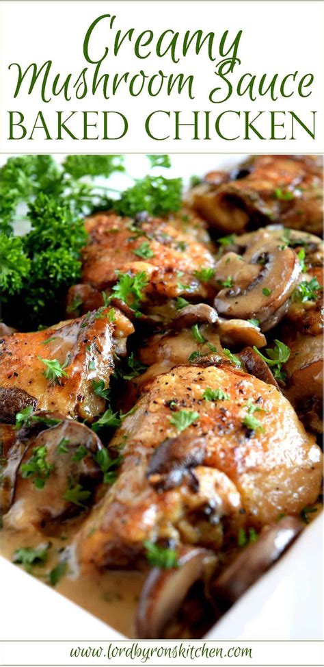 Add mushrooms and cook until they are browned. Creamy Mushroom Sauce Baked Chicken - Lord Byron's Kitchen