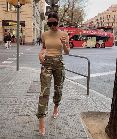 Baddie Camo Pants Outfit Slim Fit Pants Military Camouflage Army