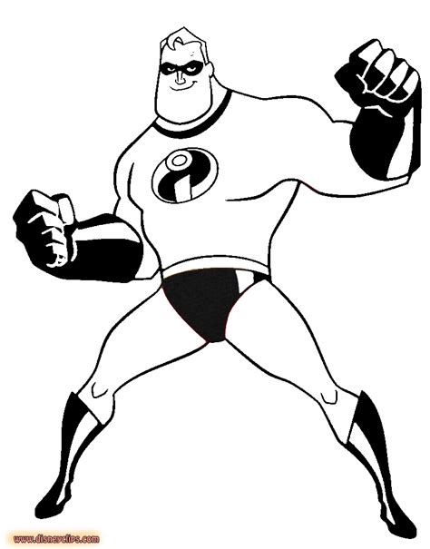 Disney Pixar The Incredibles Printable Coloring Pages Disney Superhero Coloring Pages