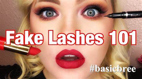 How To Apply Fake Eyelashes Falsies 101 Basicbree YouTube