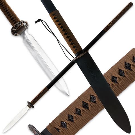 Shinwa Warrior Spear Carbon Steel Wtan Cord Wrap True Swords