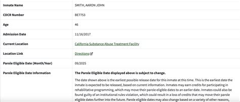 California Inmate Search – California Department of Corrections and