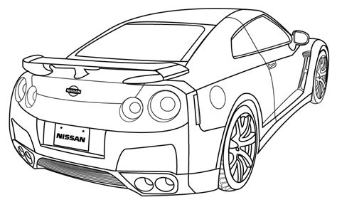 Nissan Gt R R35 Coloring Page Coloring Pages