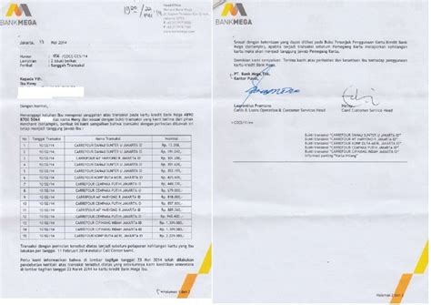 Contoh surat permohonan payroll ke bank. Hati-Hati! Pengguna Kartu Kredit Mega Carrefour (Part 1 / 3) oleh Heny Heny - Kompasiana.com
