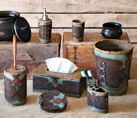 Are you looking to find a replacement for your old rusty bathroom waste basket, or are you trying to spruce up your bathroom's style with some trendy decor? Turquoise Horseshoe and Cross Bath Accessories