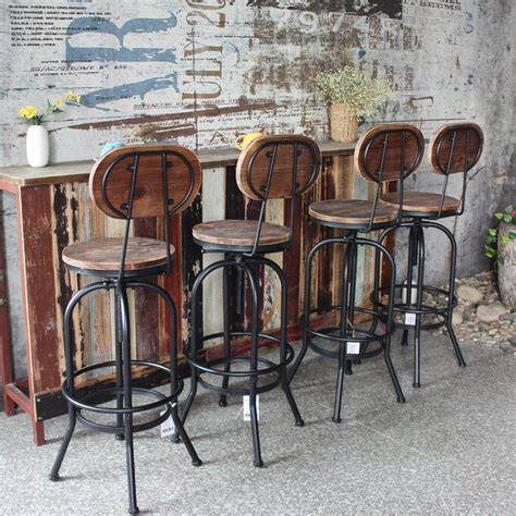 Industrial Stool With Back In 2021 Rustic Bar Stools Bar Stools
