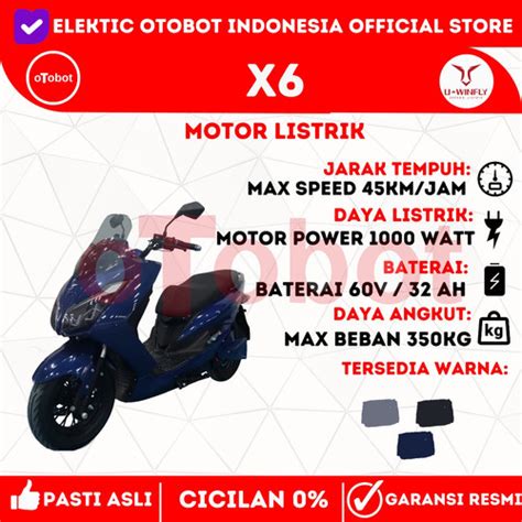 Promo Sepeda Motor Listrik X6 X 6 Garansi Resmi By Uwinfly Hitam