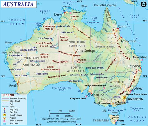 Australia Map With Capitals - Cities And Towns Map