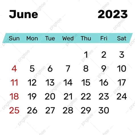Calendar June 2023 Vector Png Images 2023 June Simple Calendar
