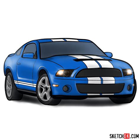 How To Draw A Ford Mustang Shelby Gt