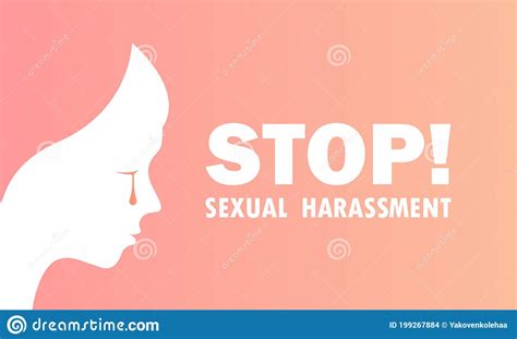 Stop Sexual Harassment Banner Violence Against Women Crying Women Vector On Isolated