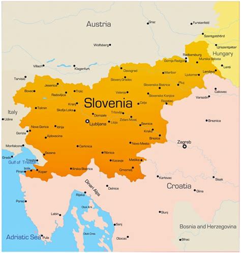 Cities Map Of Slovenia