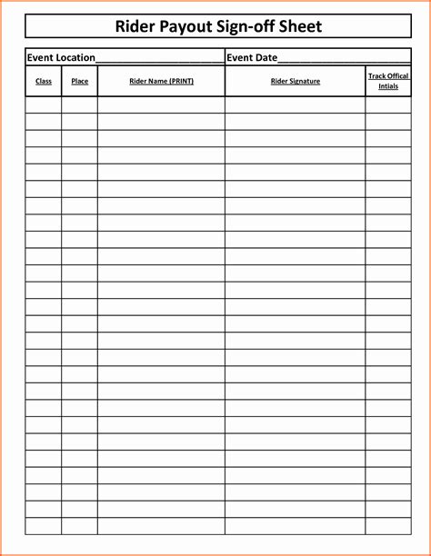 Sign Off Sheet Template Excel Templates Get Our Sample Of Ppap