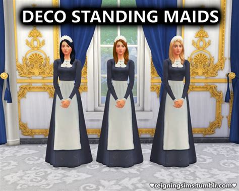 Deco Standing Maids Reigningsims Sims 4 Dresses Sims 4 Butler