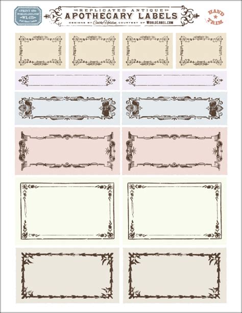 Template Free Printable Blank Apothecary Labels Printable Templates Free