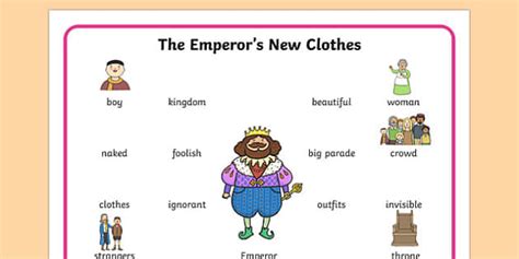The Emperors New Clothes Word Mat Story Books Visual Aid