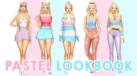 Pastel Lookbook 💗 Sims 4 Create A Sim Full Cc List Youtube