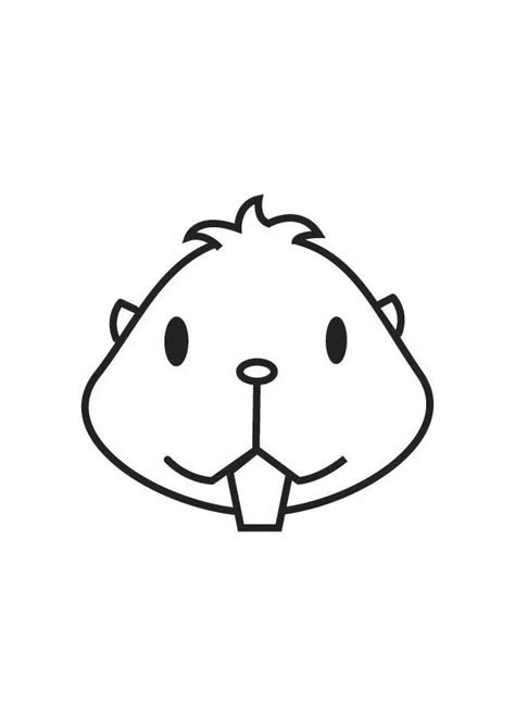 Kleurplaat kop hamster. Gratis kleurplaten om te printen afb 17547.