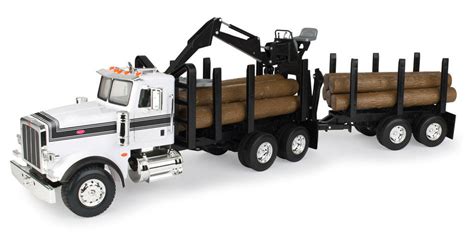 46720 116 Big Farm Peterbilt Model 367 Logging Truck With Pup Traile