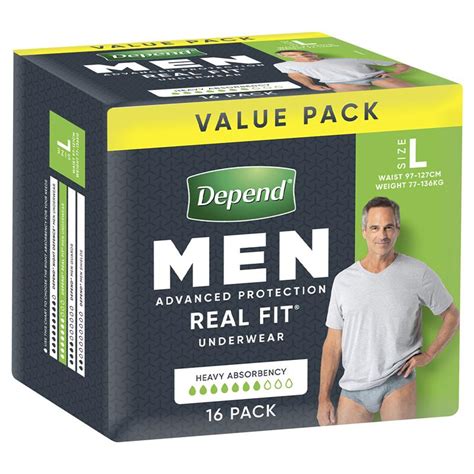 Buy Depend Men Real Fit Underwear Large 16 Bulk Pack Online At Chemist