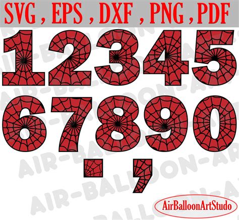 Spiderman Numbers Svg Spiderman Numbers Clipart For Silhouette