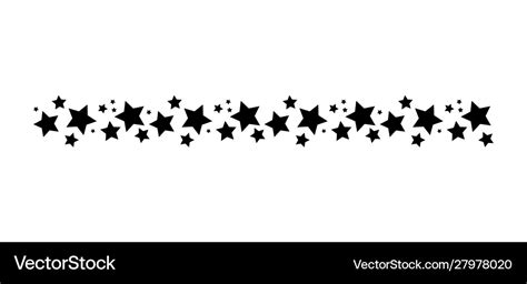 Star Line Divider Silhouette Simple Isolated Vector Image