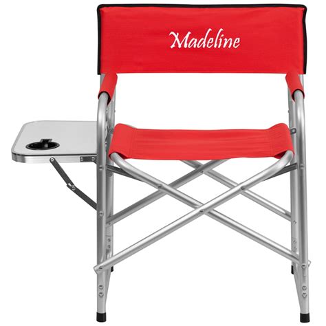 Personalized Red Camping Chair Ty1104 Red Txtemb Gg