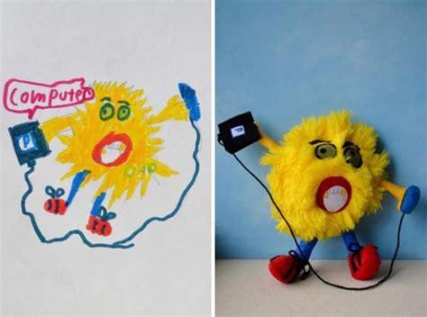 Do this twice, one for each side of your stuffed animal. Children's Drawings Made Into Stuffed Animals | Gearfuse