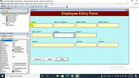 How To Create Employee Entry Userform In Excel In Hindi Add Edit
