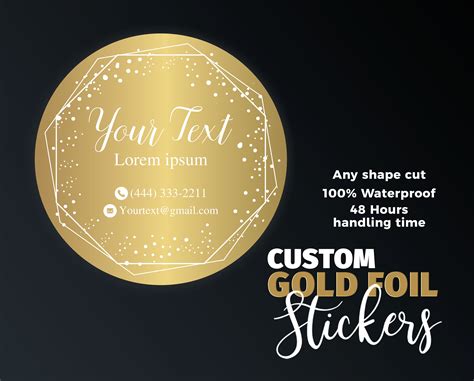 Personalized Foil Gold Labels Custom Real Gold Foil Labels Etsy
