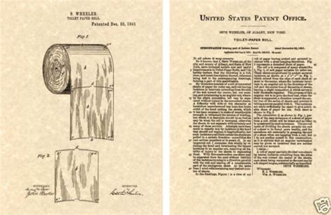 Details About First Toilet Paper Roll Us Patent Art Print Ready To